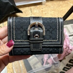 Coach Black Wallet Compact Design